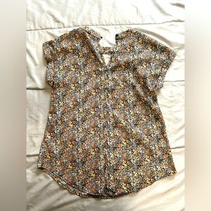 XS Floral Cut-out Blouse